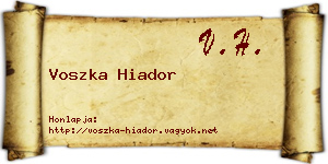 Voszka Hiador névjegykártya